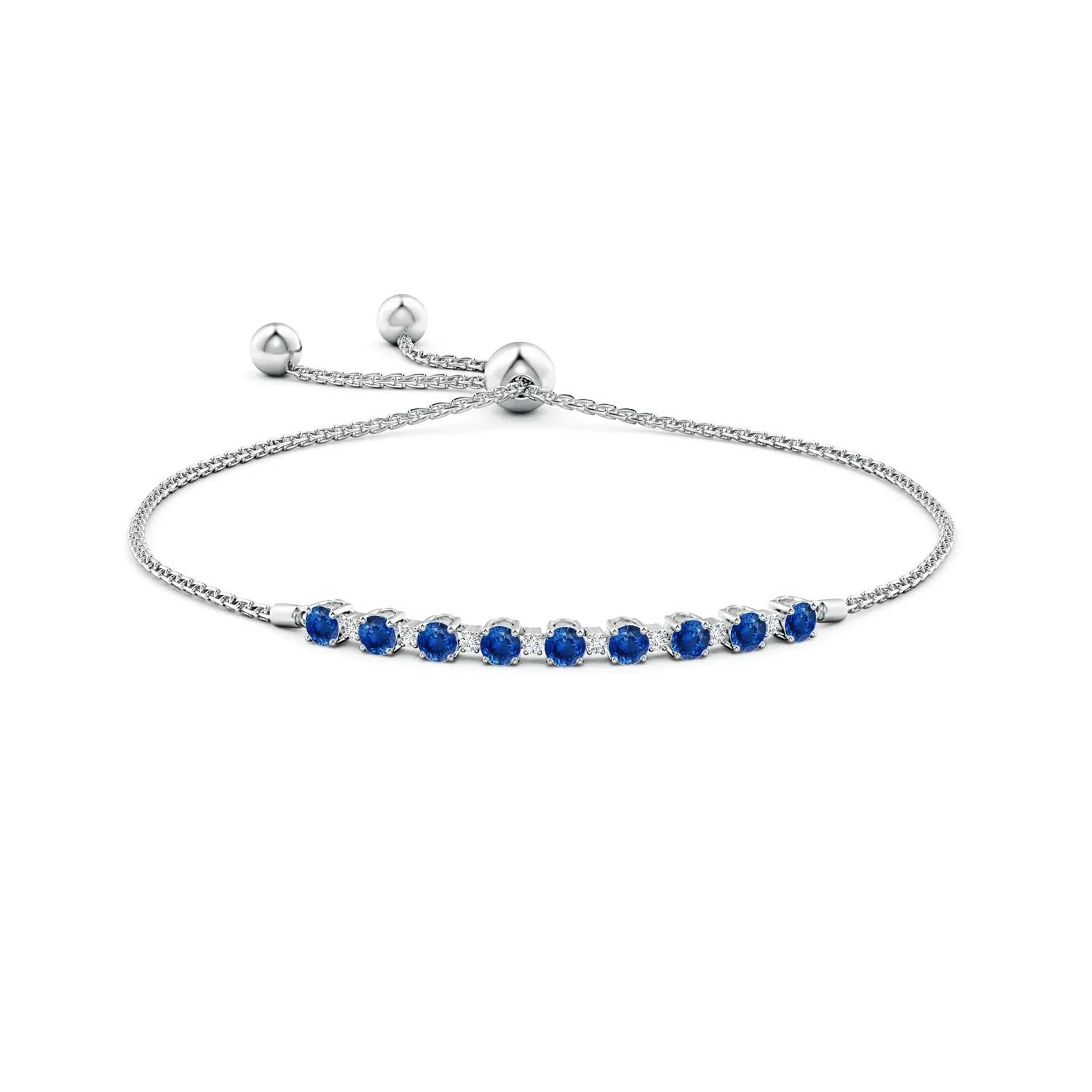 1.37 CT. Blue Sapphire and White Sapphire Bolo Tennis Bracelet