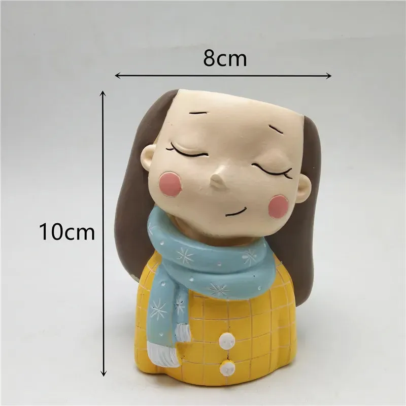 3D Beautiful Girl Flower Pot Silicone Mold Baking Mold Chocolate Resin Candle Mold