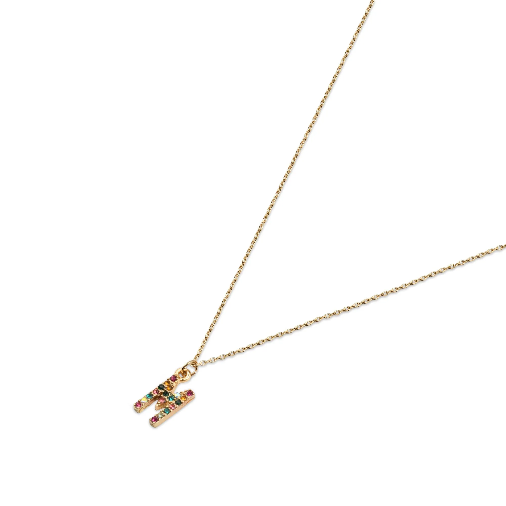 Accessorize London Women's Crystal (M) Initial Necklace Multi