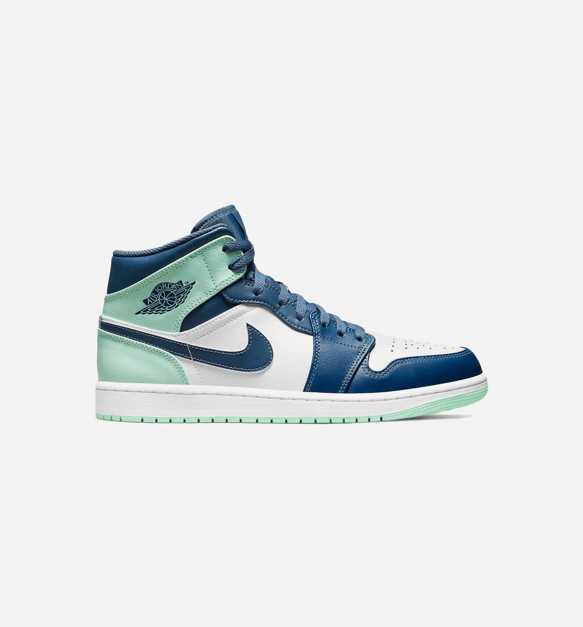 Air Jordan 1 Mid Blue Mint Mens Lifestyle Shoe - Navy Blue/Mint Free Shipping