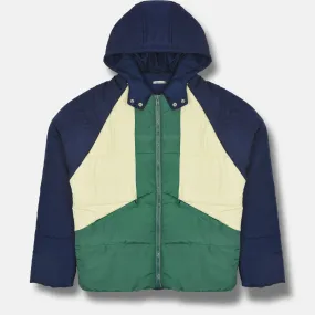 Another Influence UK Green Blue Pannel Puffer Jacket W148