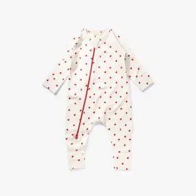 Apple Waffle Zip Romper