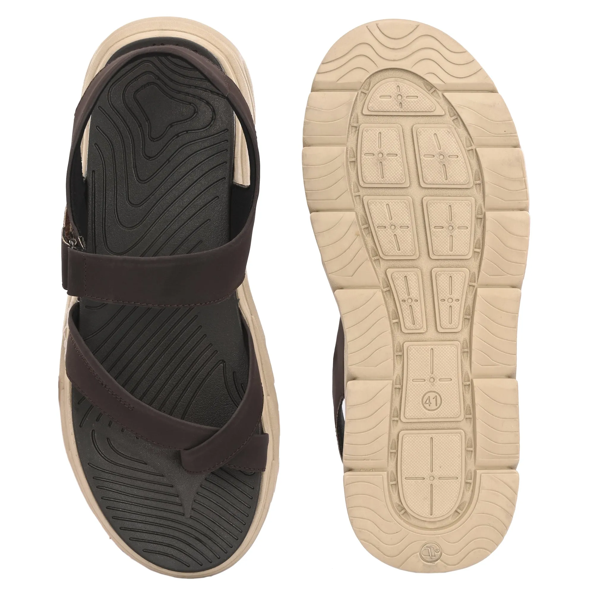 Attitudist Unisex Handcrafted Brown Sports Sandal