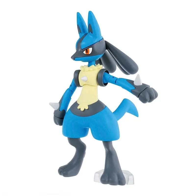 Bandai Original Genuine Pokemon PLAMO Lucario Riolu Action Figure Anime Fighting Ripple Pokémon Assembly Model Toy