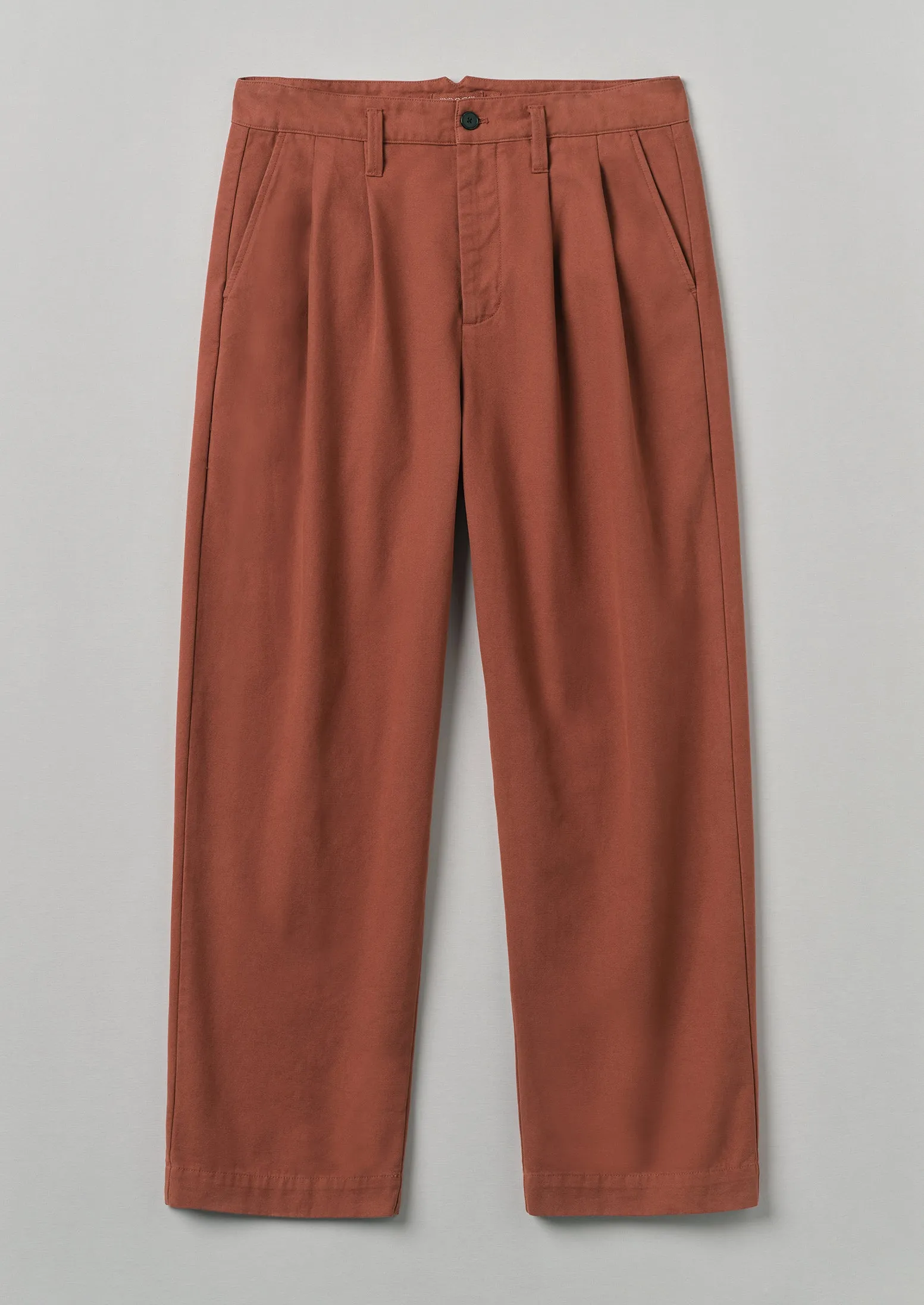 Bill Cotton Wide Leg Trousers | Red Granite