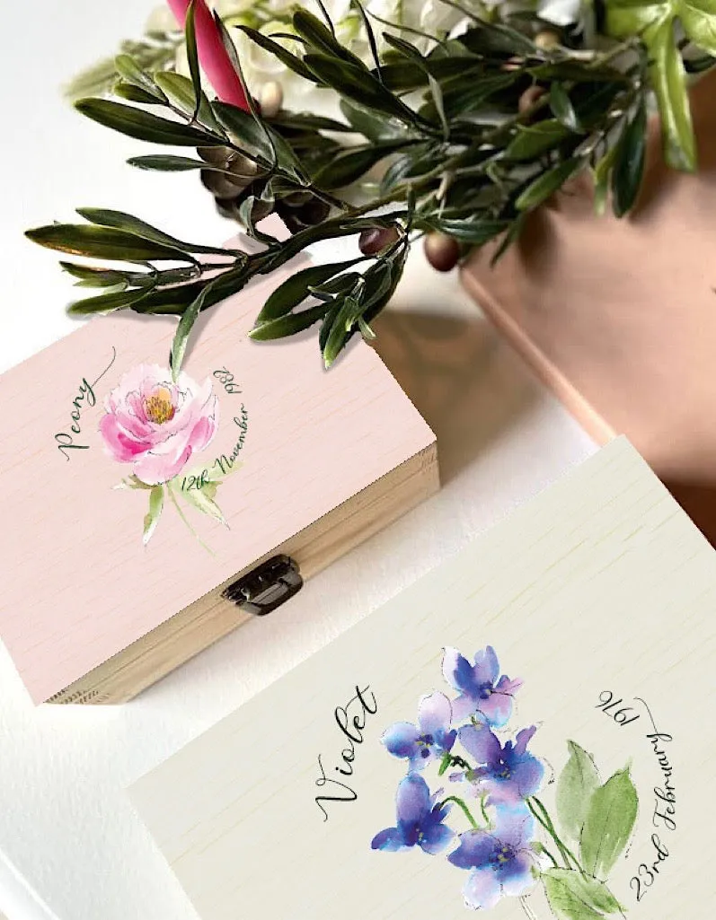 Birth Flower Keepsake Box