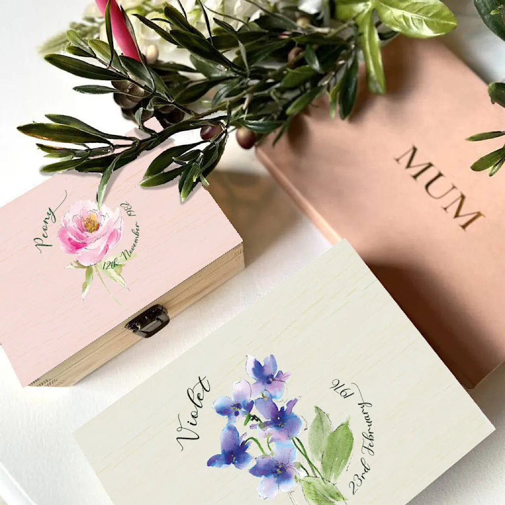 Birth Flower Keepsake Box