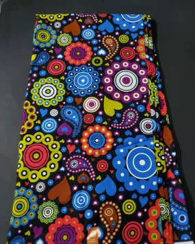 Black, Green, Blue and Red African Ankara Fabric