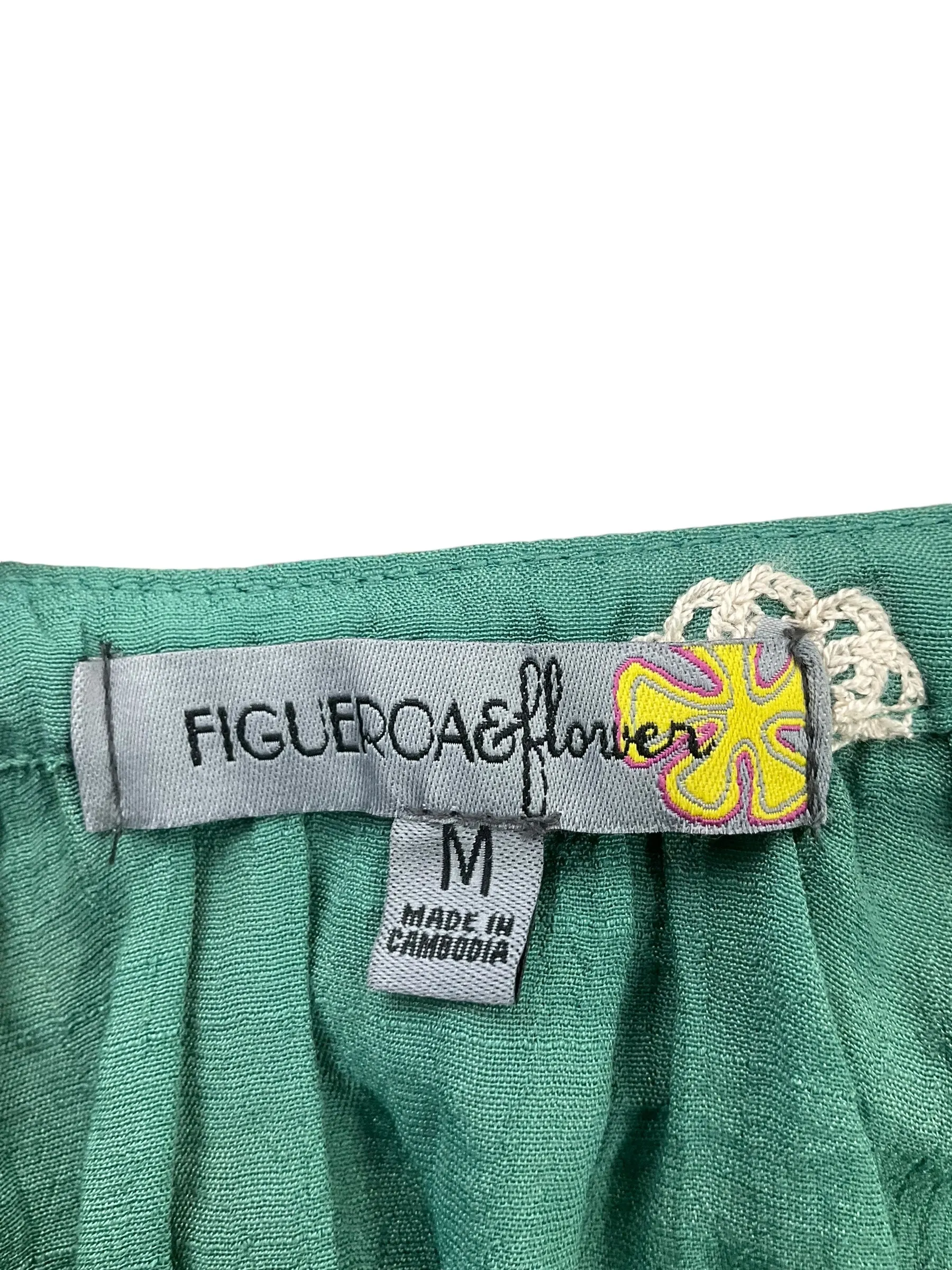 Blouse 3/4 Sleeve By Figuero & Flower In Green, Size: M