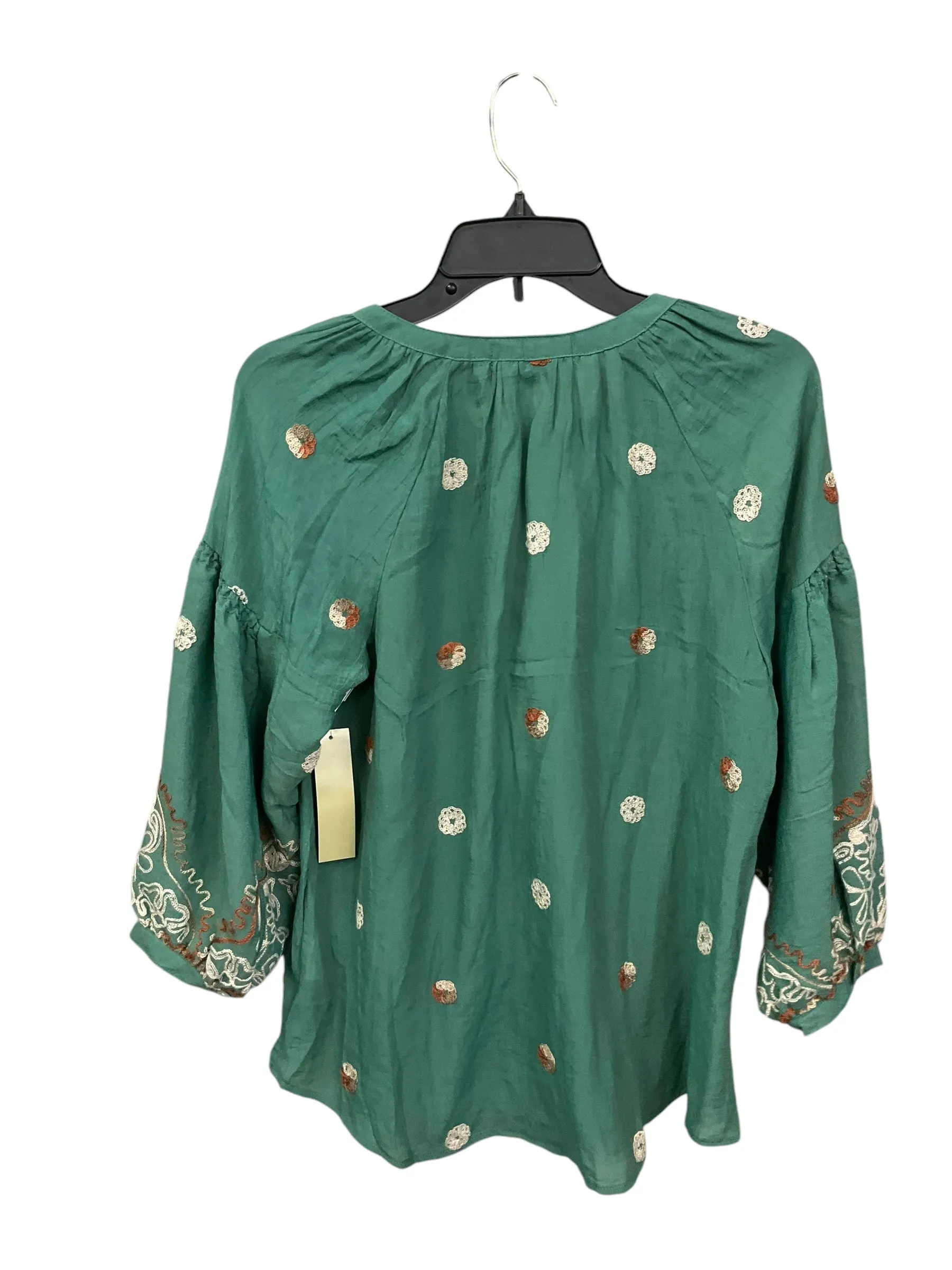 Blouse 3/4 Sleeve By Figuero & Flower In Green, Size: M