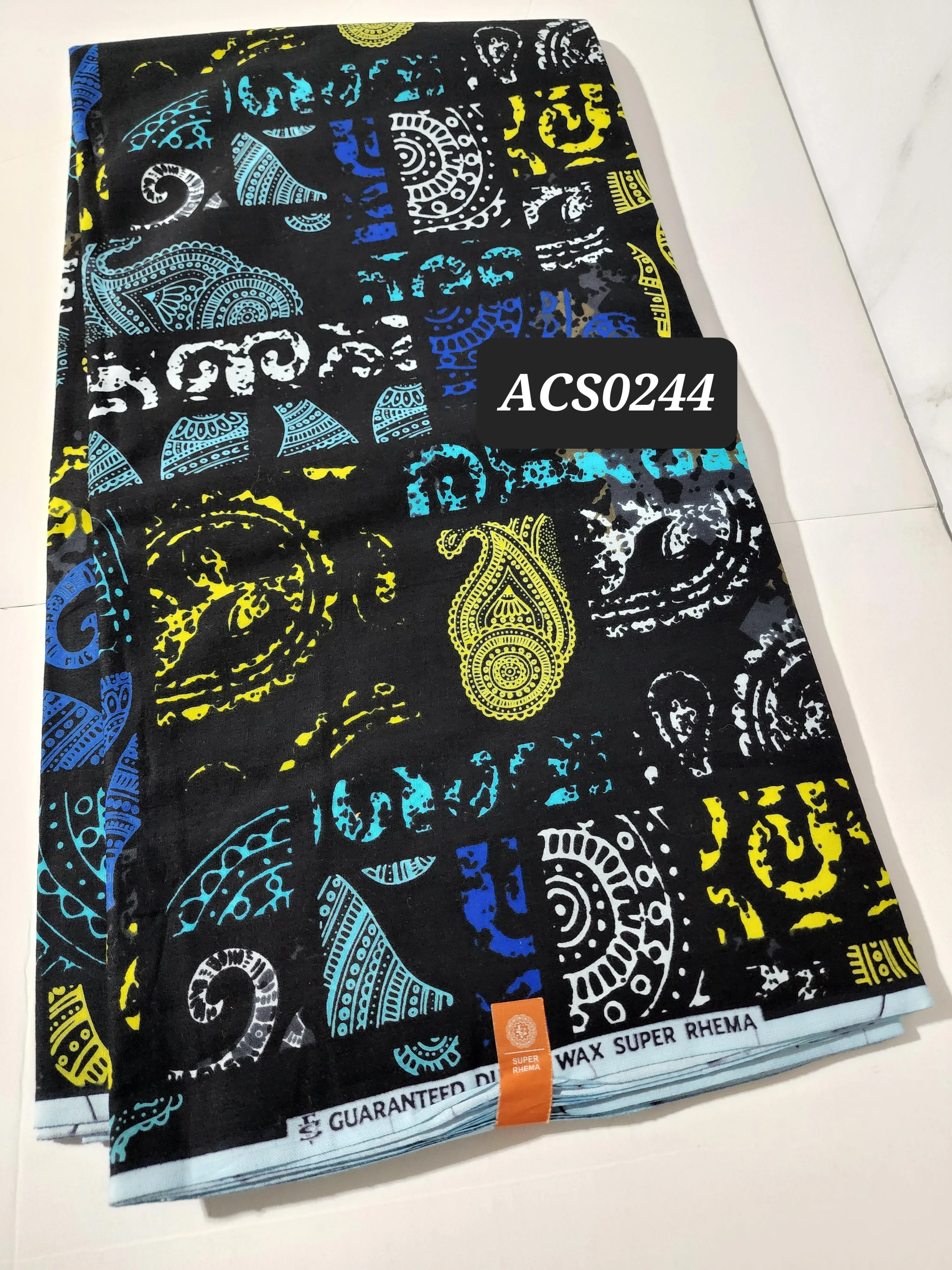 Blue and Black Ankara Fabric, ACS0244