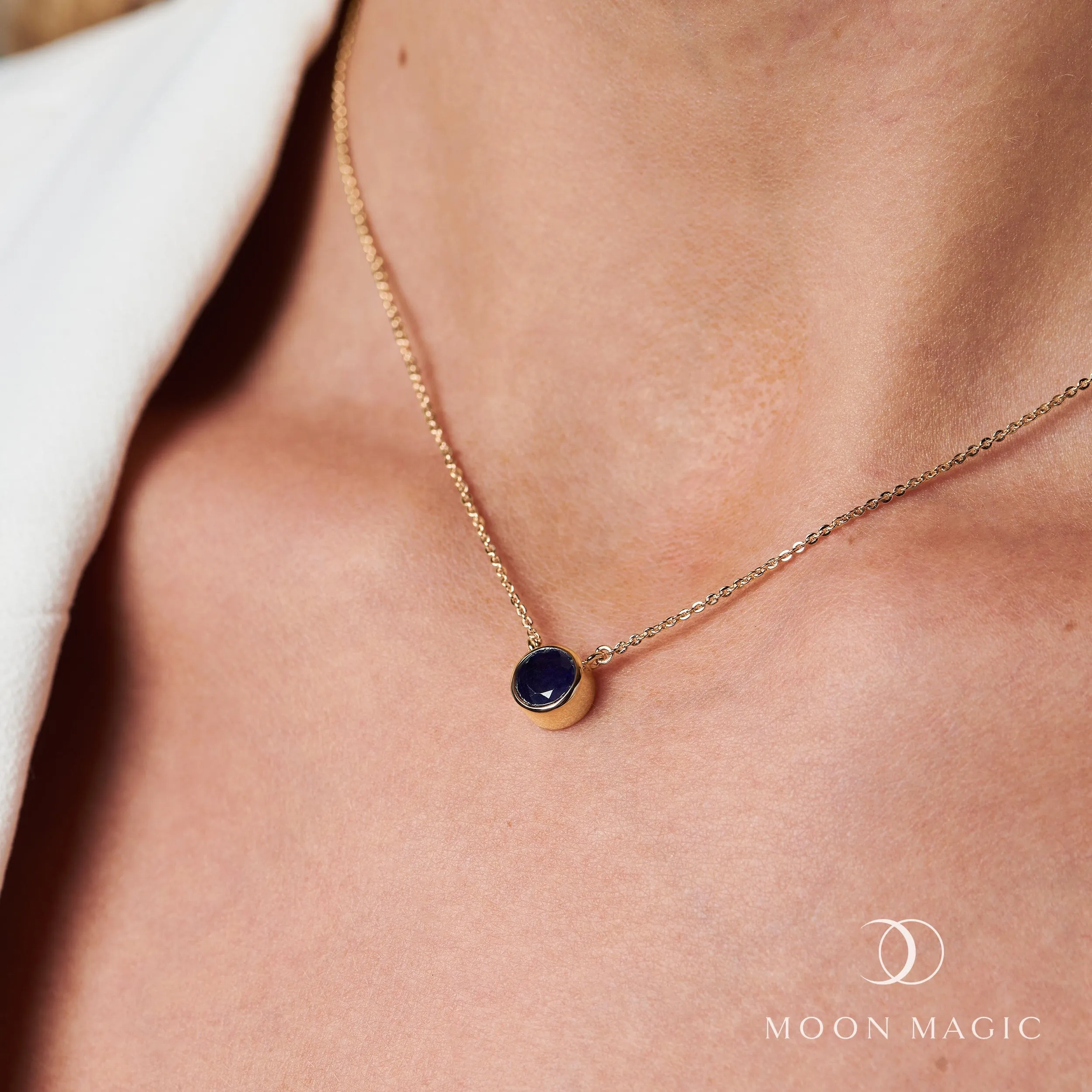 Blue Sapphire Necklace - Solitaire