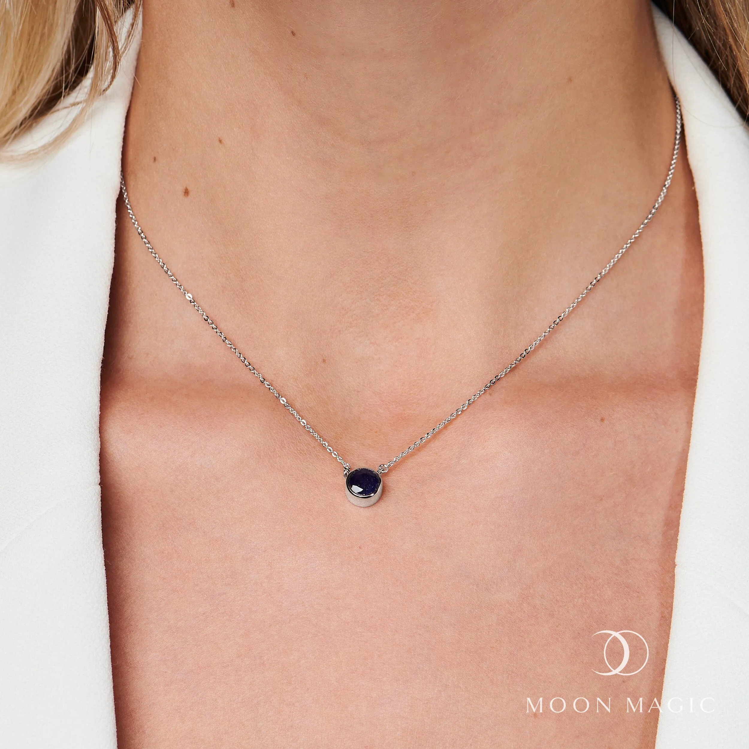 Blue Sapphire Necklace - Solitaire