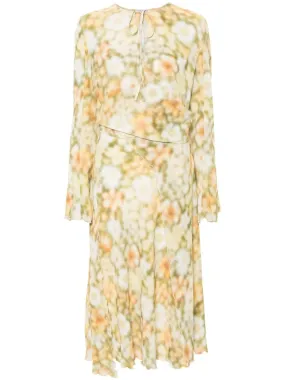 BLUR FLOWER CREPE DRESS