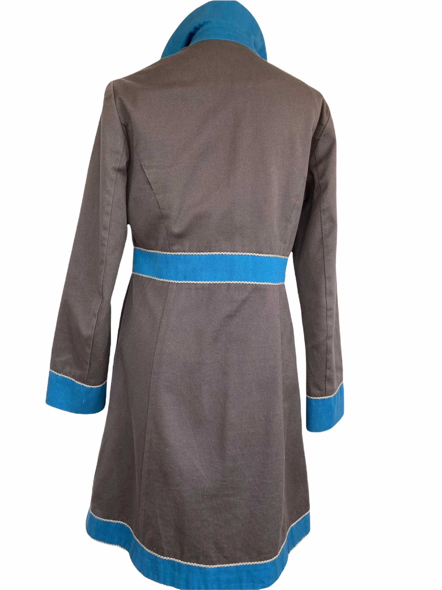 Boden Brown and Blue Colorblock Coat, 10