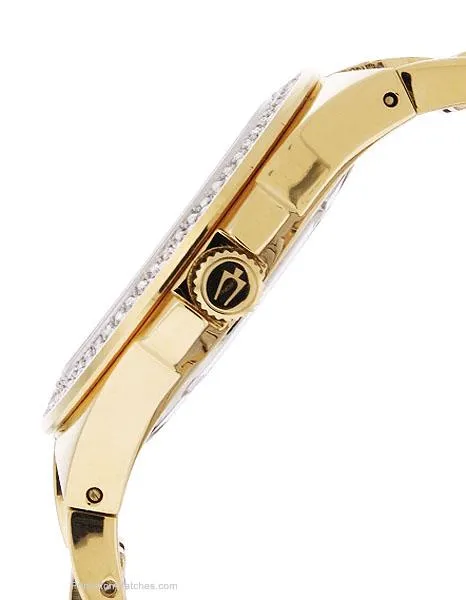 Bulova Mens Swarovski Crystal Gold-Tone Dress Watch - Champagne Dial