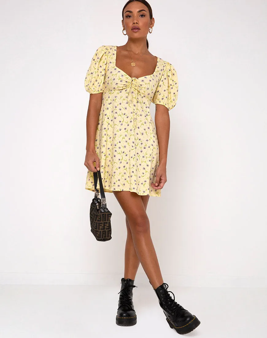 Carie Dress in Wild Flower Lemon Drop