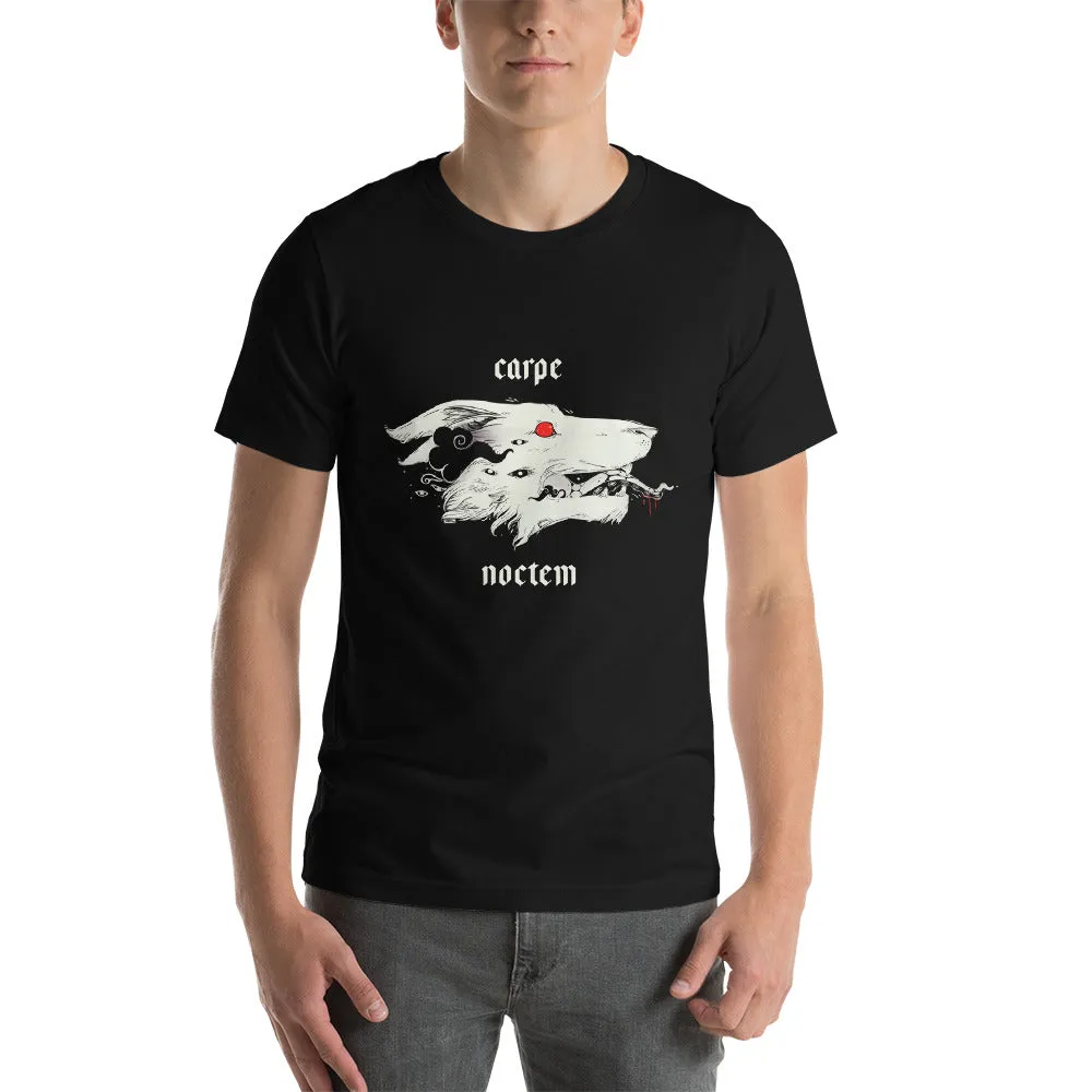 Carpe Noctem Wolf, Unisex T-Shirt, Black