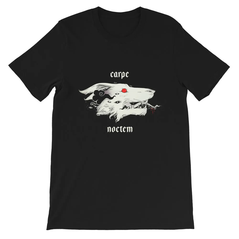 Carpe Noctem Wolf, Unisex T-Shirt, Black