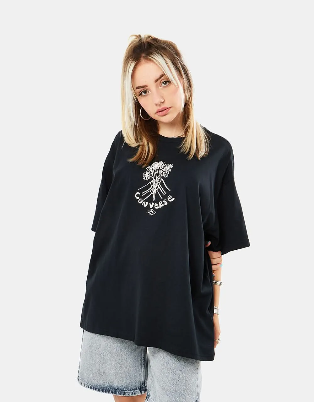 Converse Flower Friends T-Shirt - Black