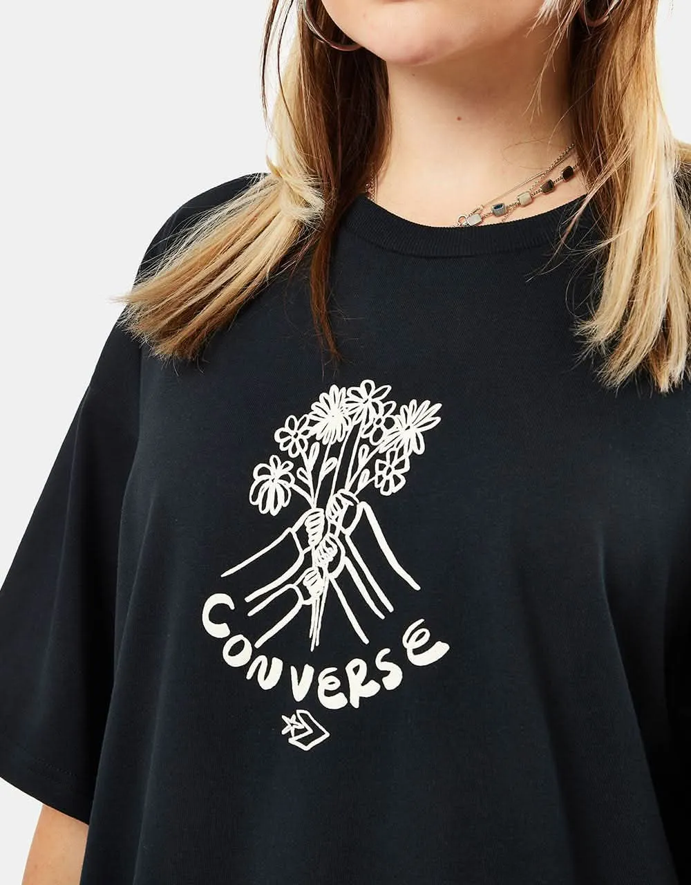 Converse Flower Friends T-Shirt - Black