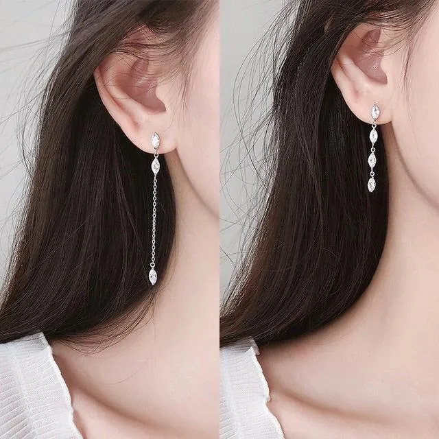 Cozette Asymmetric Crystal Drop Earrings - LAST CHANCE