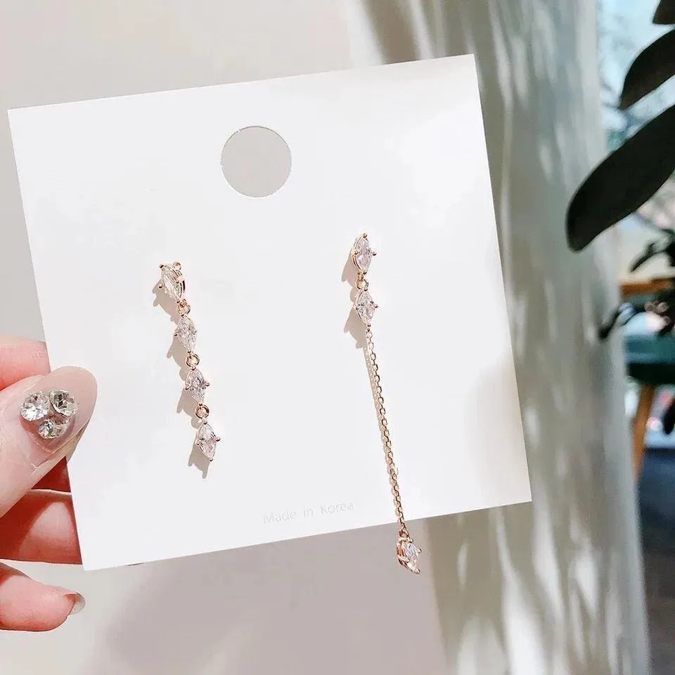 Cozette Asymmetric Crystal Drop Earrings - LAST CHANCE