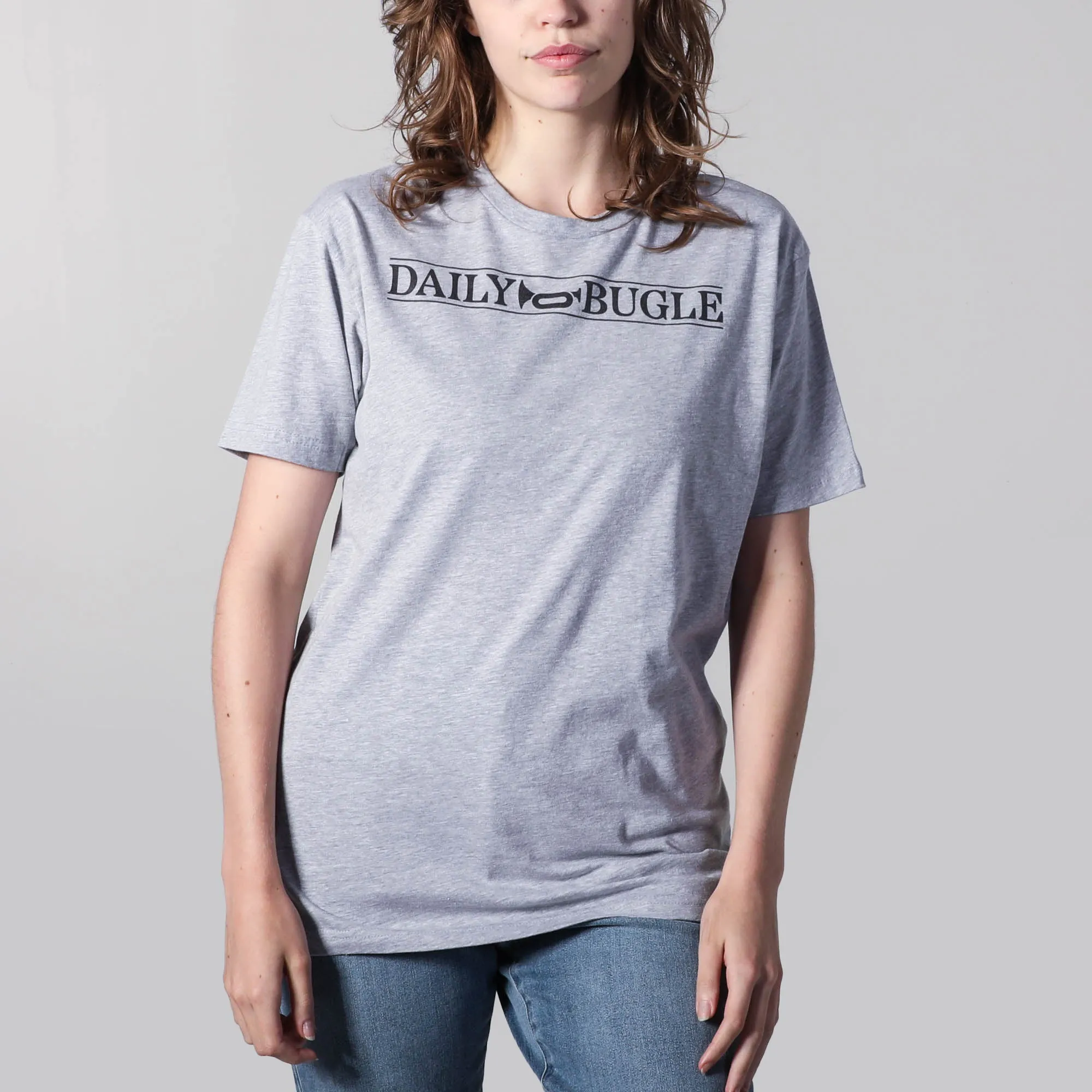 Daily Bugle Logo Heather Grey Tee