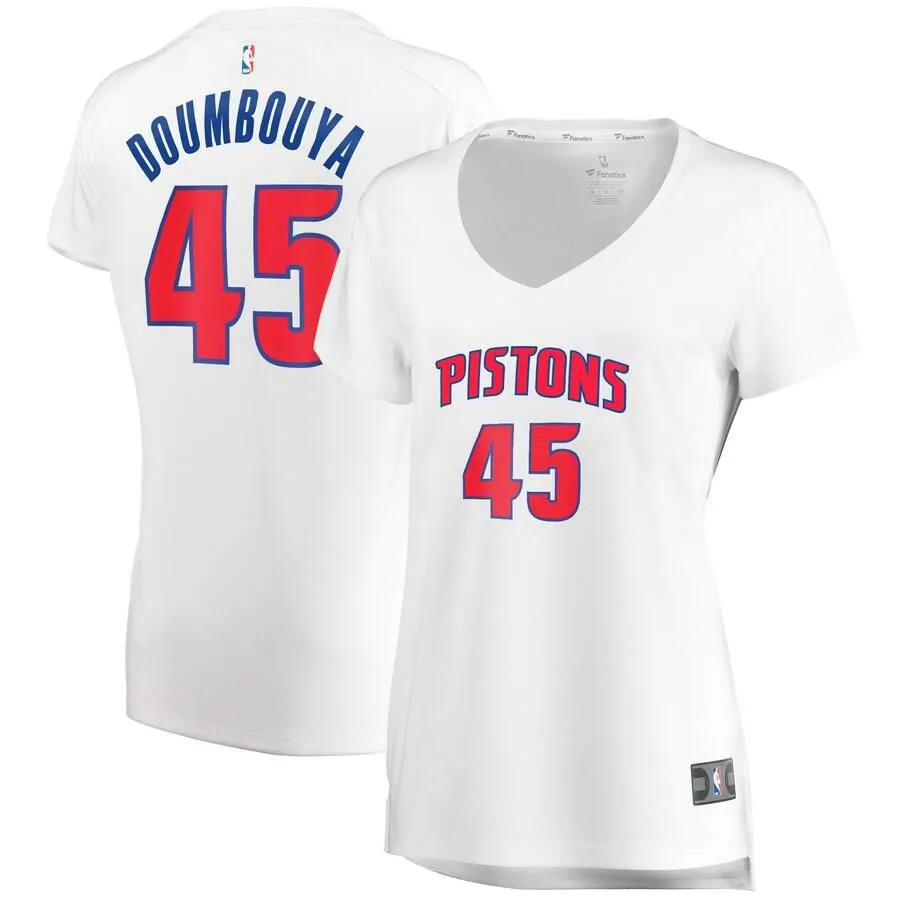 Detroit Pistons Sekou Doumbouya Fanatics Branded Replica Fast Break Association Jersey Womens - White | Ireland O8477N2