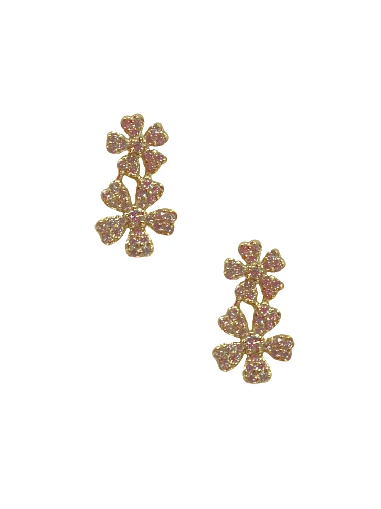 Double Flower Stud - Gold