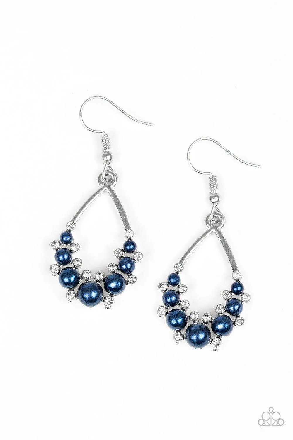 Fancy First Blue Pearl Earrings - Paparazzi Accessories