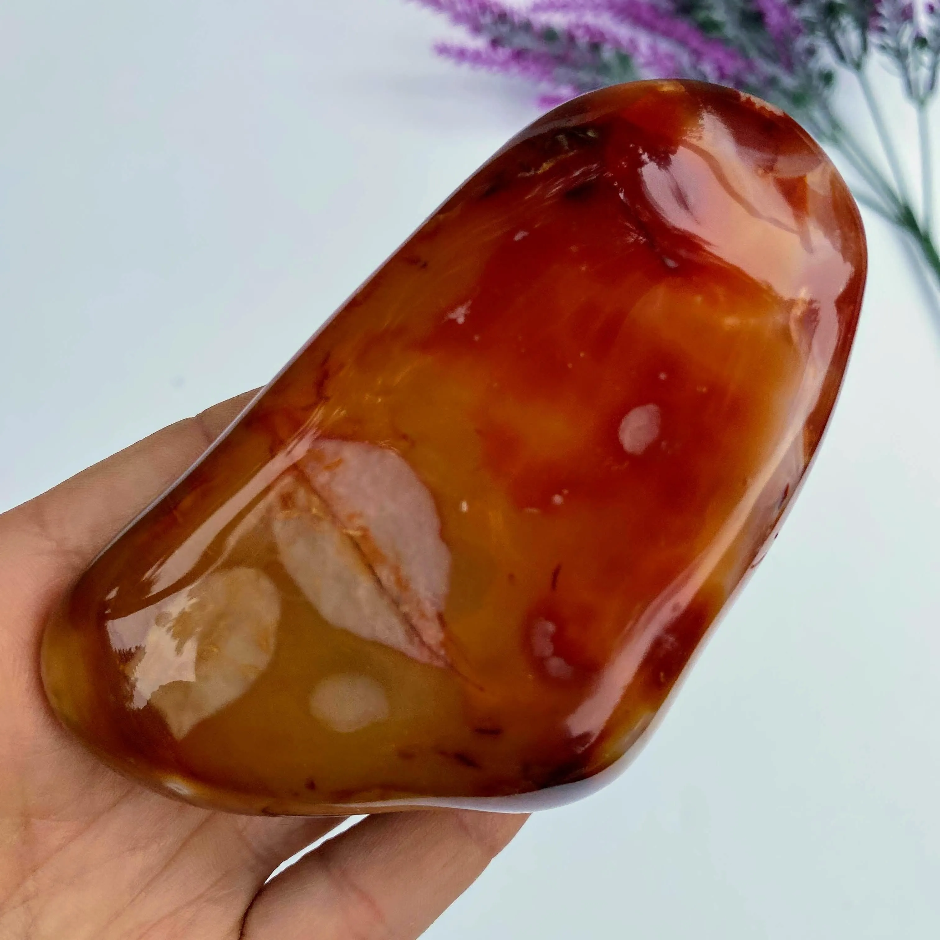 Fiery Orange Shiny Carnelian Chunky Free Form Specimen From Madagascar