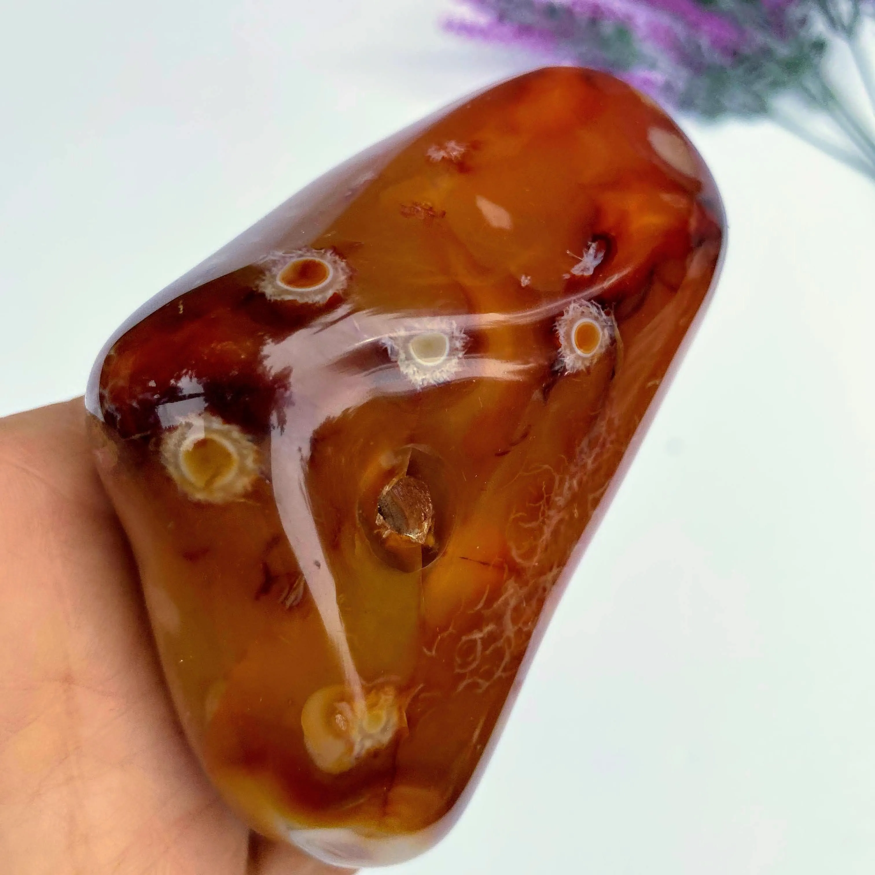 Fiery Orange Shiny Carnelian Chunky Free Form Specimen From Madagascar