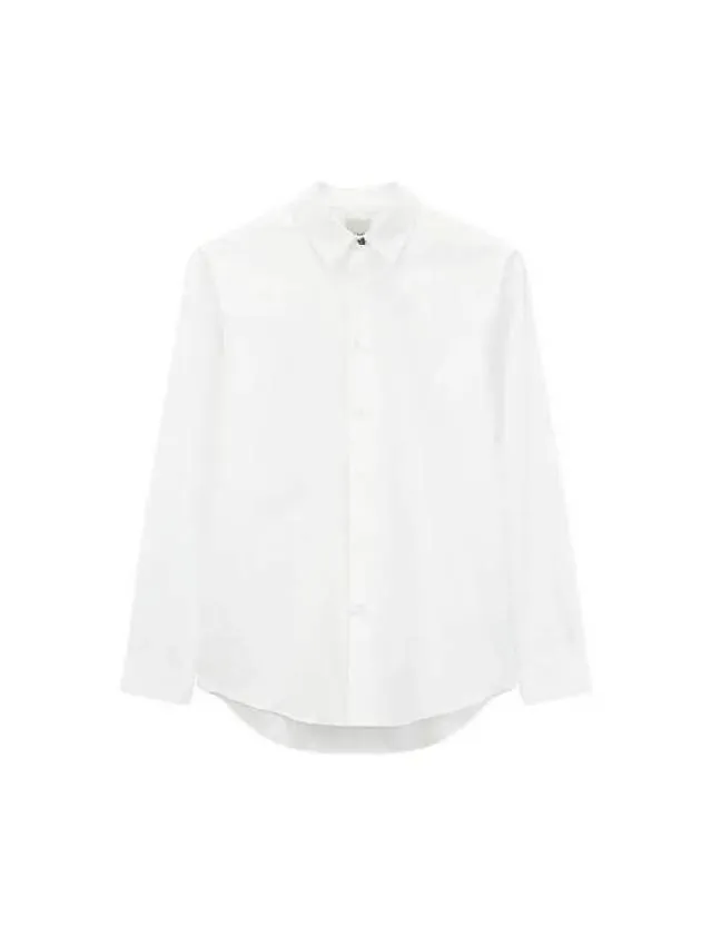 Flower Button Regular Shirt White