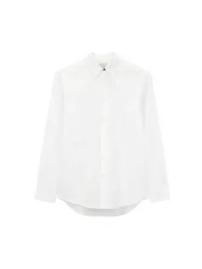 Flower Button Regular Shirt White