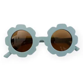 Flower Daisy Frosted Sunglasses - Icy Blue