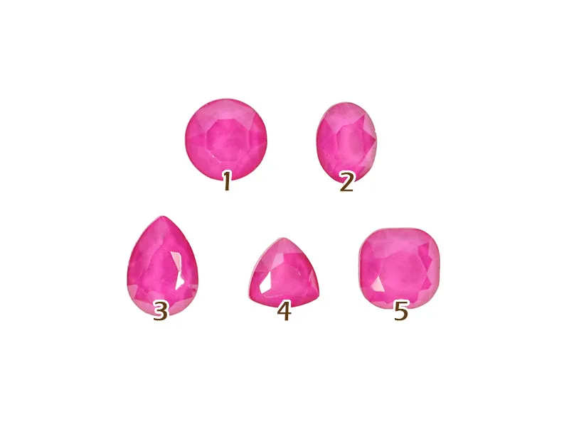 Fuchsia Candy 3D Back Crystal - 5 pcs