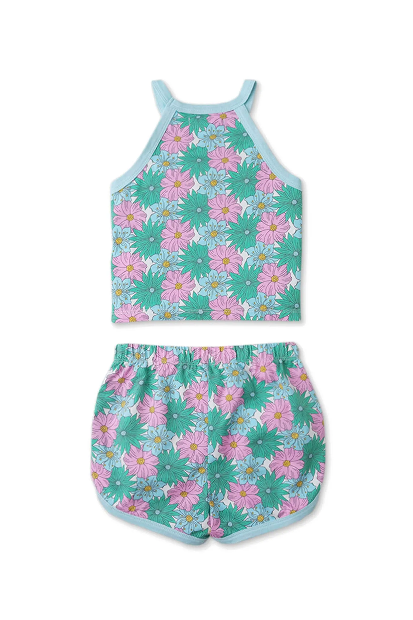 Gingersnaps Flower Print Halter Top and Shorts Set