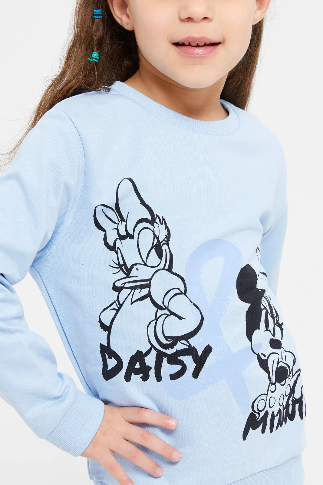 Girls Blue Minnie And Daisy Sweatshirt