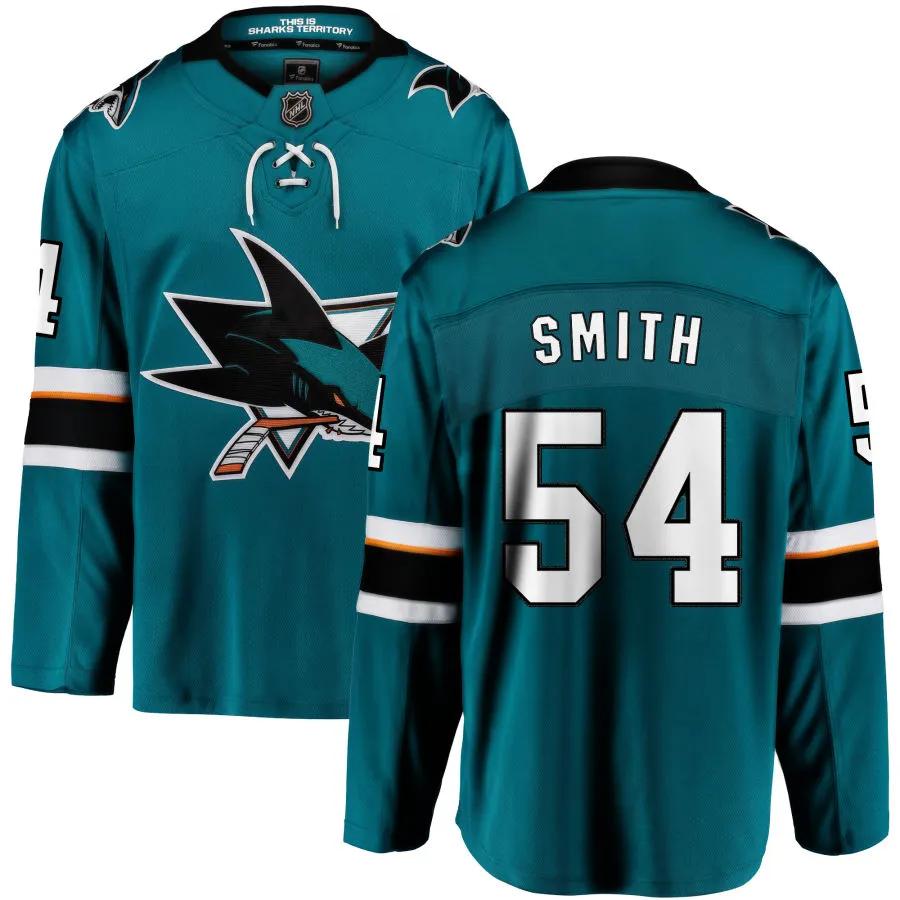 Givani Smith San Jose Sharks Fanatics Branded 2021/22 Home Breakaway Jersey - Teal