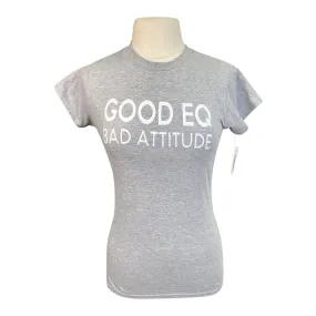 'Good Eq Bad Attitude' Tee in Grey - Women's Medium