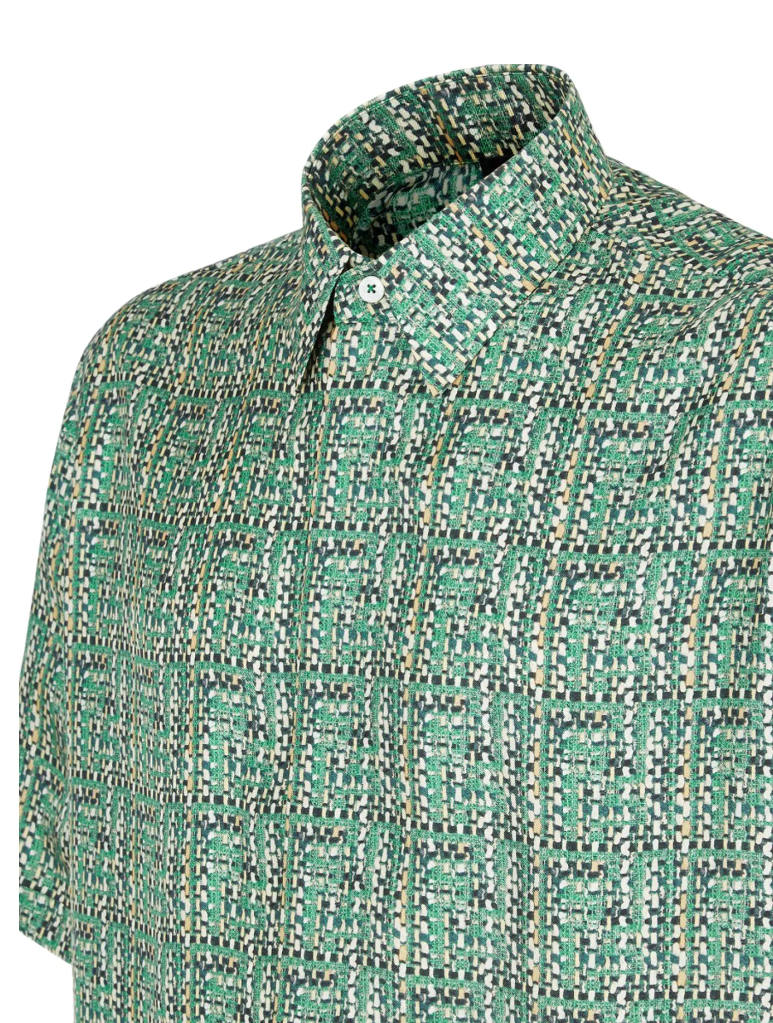 Green silk shirt with FF logo