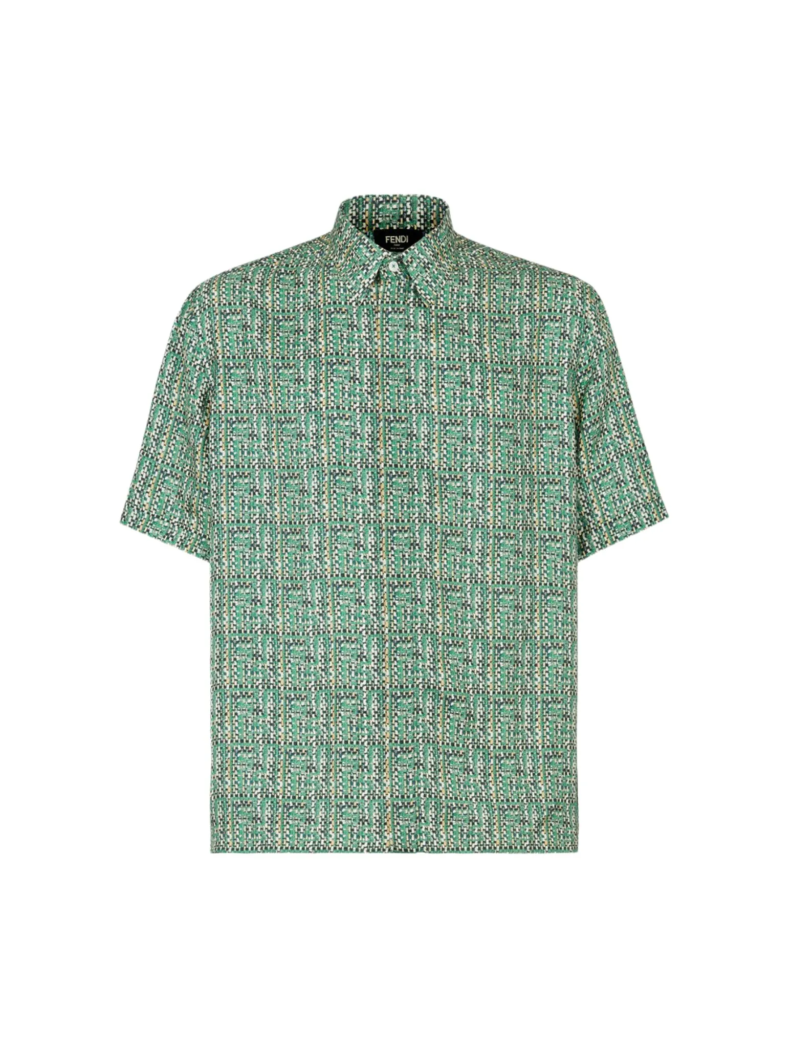 Green silk shirt with FF logo