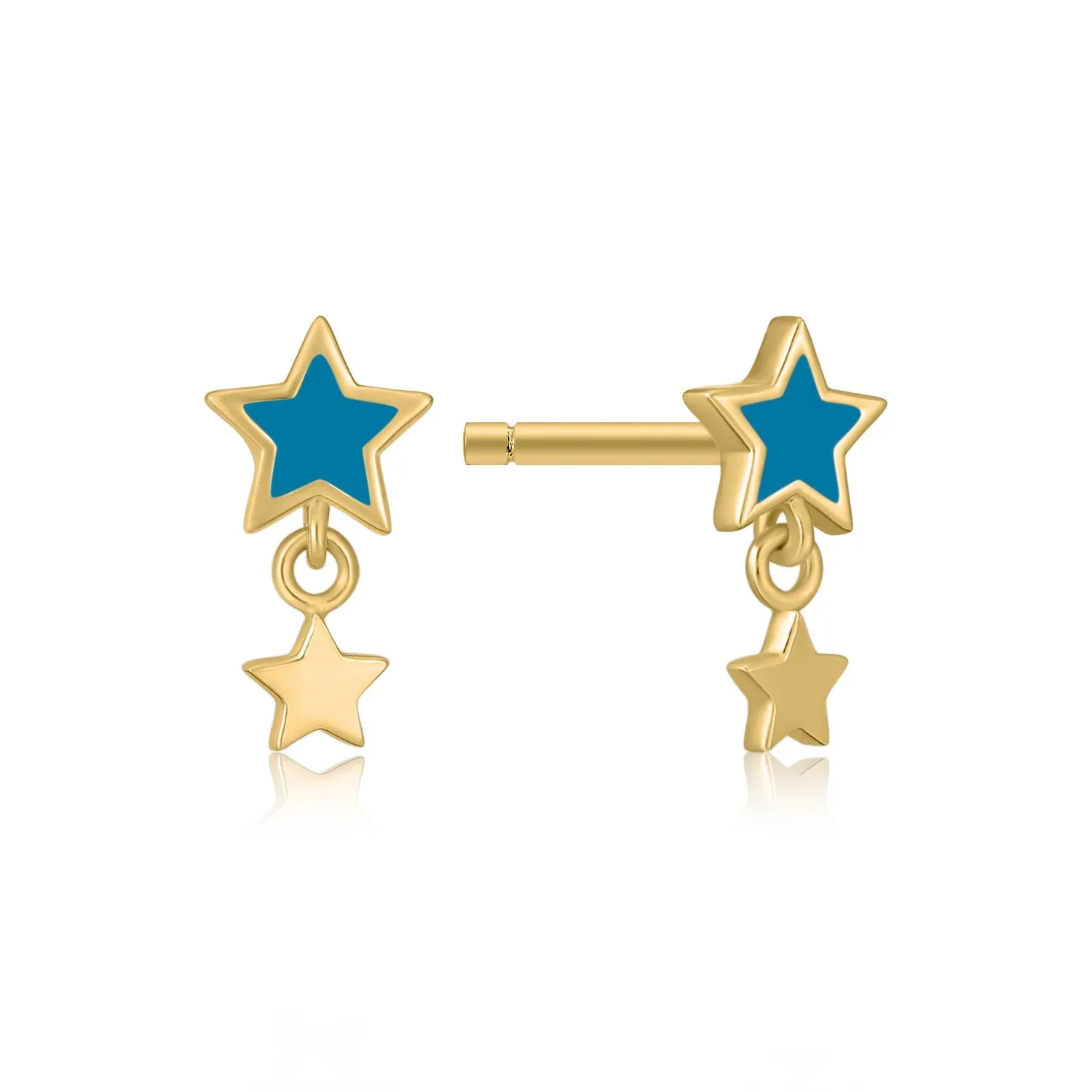 Happy Kids II | Cantaloupe Single Earring | Blue Enamel | 14K Gold Plated 925 Silver