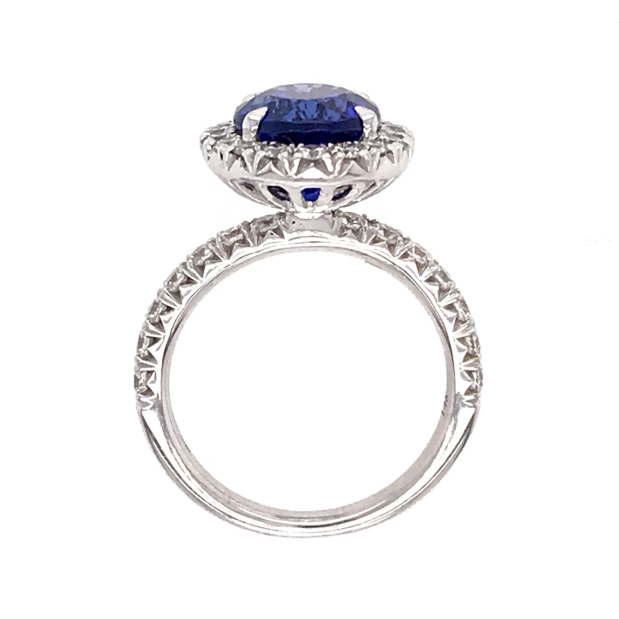 Henri Daussi Tanzanite Diamond Platinum Ring