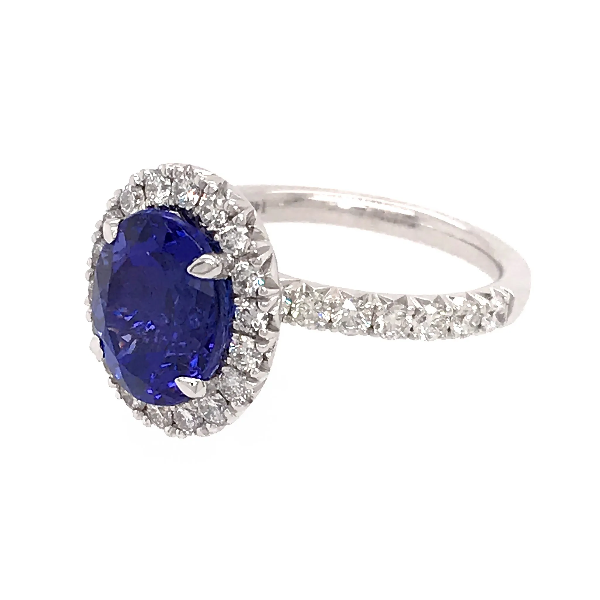 Henri Daussi Tanzanite Diamond Platinum Ring