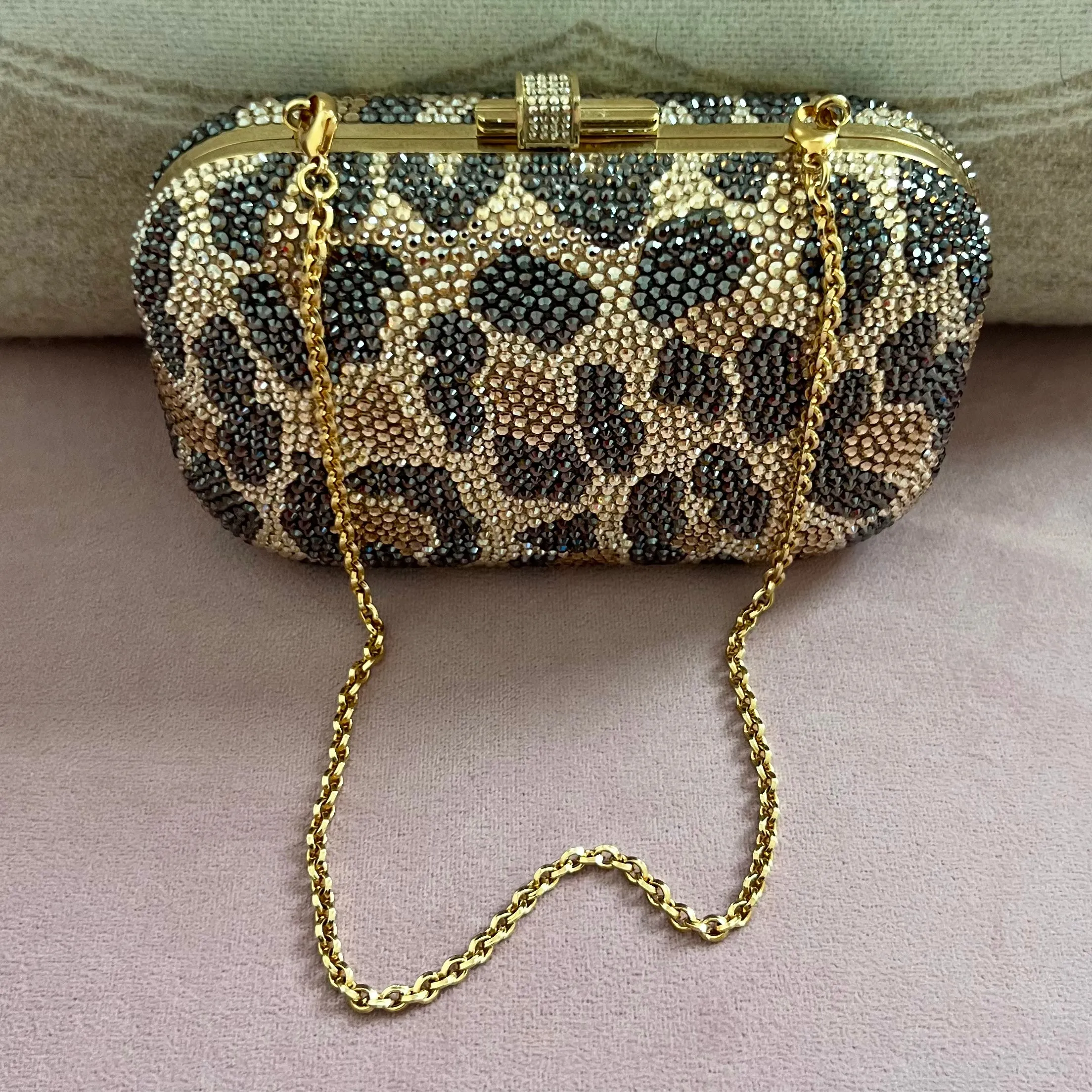 Judith Leiber Leopard-Print Fine-Crystal Embellished Clutch