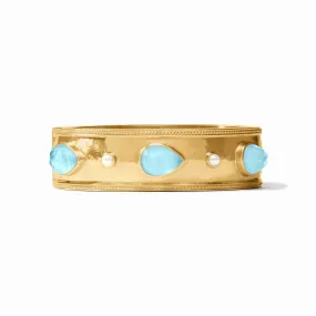 Julie Vos Cannes Statement Hinge Bangle, Capri Blue