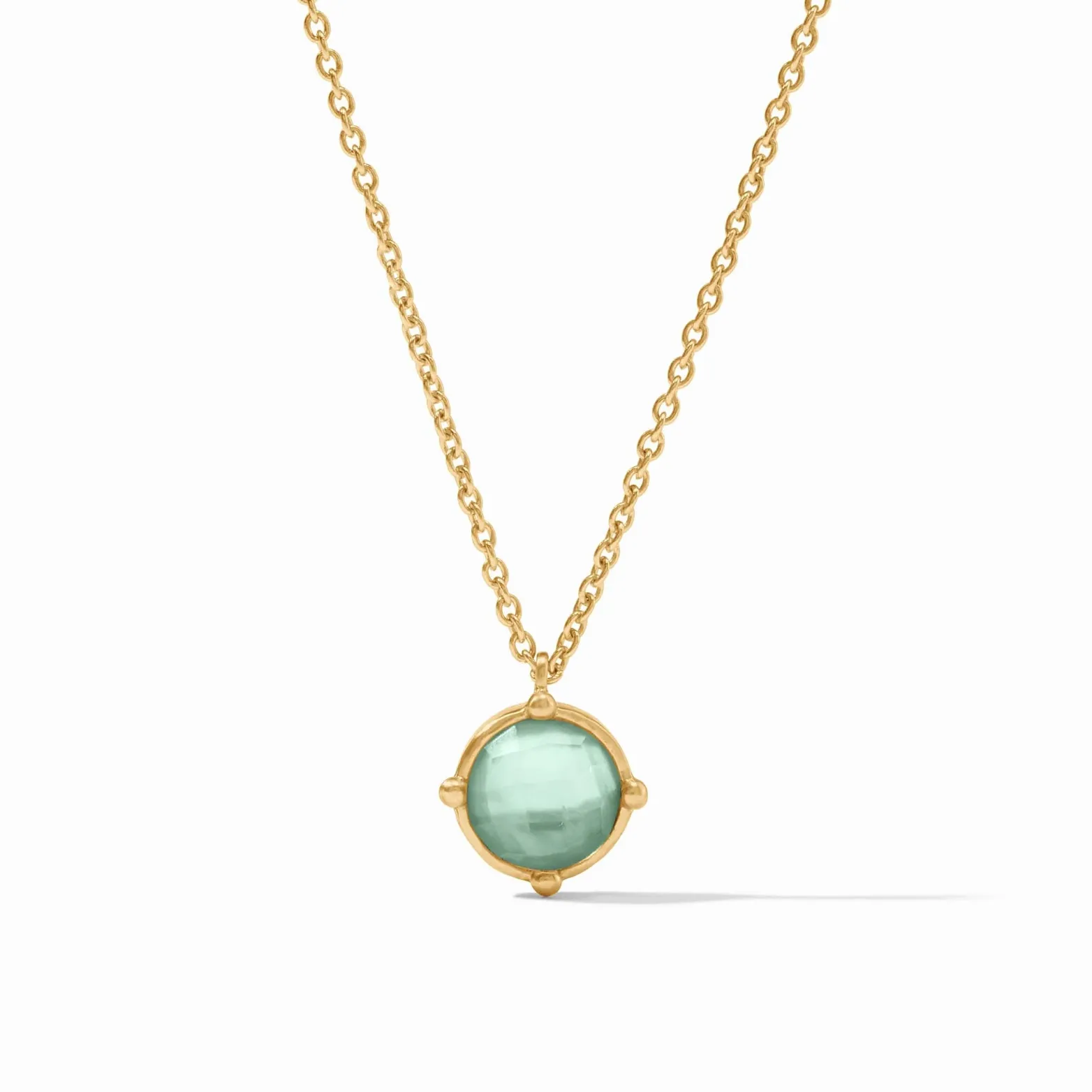 Julie Vos Honeybee Solitaire Necklace, Aquamarine Blue