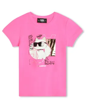 KARL LAGERFELD SS24 Short Sleeve Ringer T-shirt with Choupette